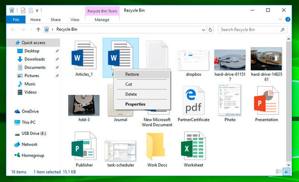 Accidently Files and Folders in Windows 8